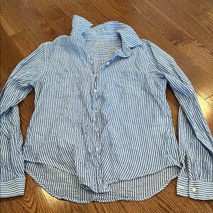 Lilly Pulitzer linen Blue Striped women’s  Shirt
